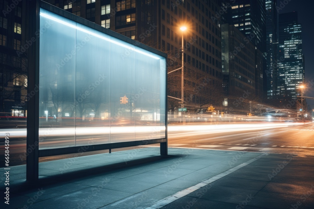 Poster capture attention with this modern blank billboard mockup on a busy urban street, ideal for displayi