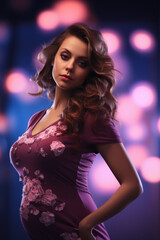 Naklejka premium photoshoot of a young pregnant women