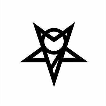 Pentagram star logo design with number 9.