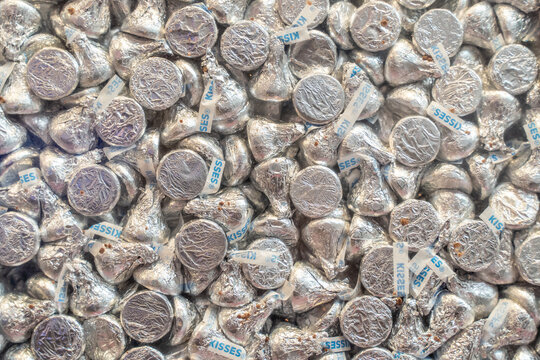 Hershey, Pennsylvania &ndash; October 15, 2021: Hershey Kisses displayed at Hershey Chocolate World retail store and tourist Attraction in Hershey, Pennsylvania