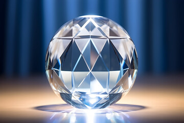 Crystal ball, A transparent crystal sphere elegantly placed in the corner