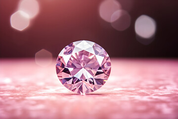 Isolated Pink diamond, A sparkling pink diamond elegantly 