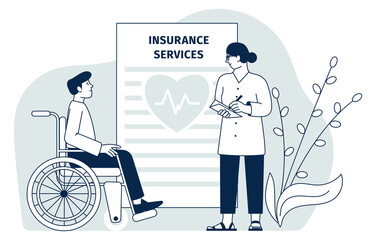 Insurance services document. Medical care agreement. Health protection