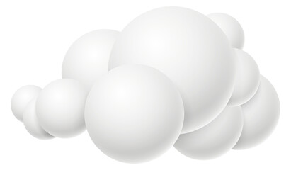 Round white cloud. 3d sky bubbles icon