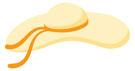 Summer straw hat. Woman fashion accessory icon