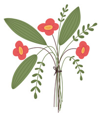 Wild flowers bouquet icon. Fresh natural flowers