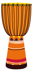 Drum icon. Color wooden instrument. Rhytm symbol