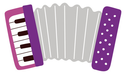 Piano accordion color icon. Music instrument symbol