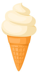 Soft ice cream icon. Cartoon sweet swirl