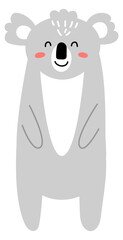 Koala character in scandinavian style. Cute animal print
