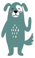 Funny dog in nordic style. Nursery design character