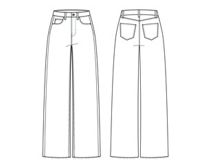 High Waisted Wide Leg Flare Jeans