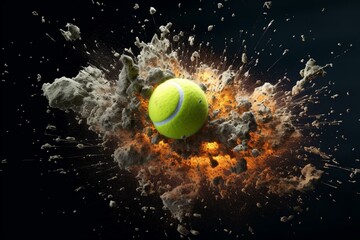 dynamic tennisball explosion. Generative AI