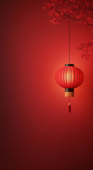 Obraz premium Happy chinese new year 2024 the dragon zodiac sign with flower,lantern,asian elements gold paper cut style on color background.