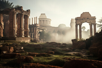 ancient Roman ruins at the Roman Forum - Powered by Adobe