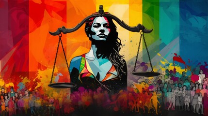 social justice art background, copy space, 16:9