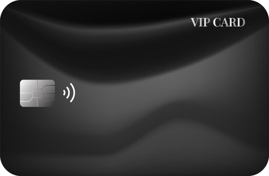 Silver VIP credit card Black on a white background, with gray fabric lines