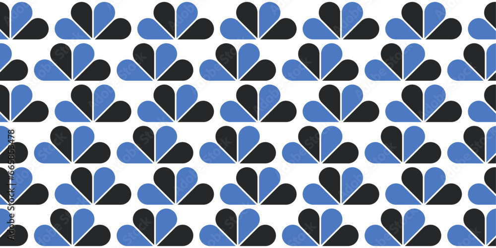 Poster A pattern of identical shapes, a repeating pattern of petals. For a seamless print. Vector.