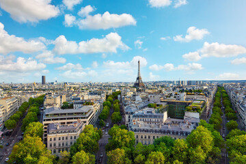 Cityscape of Paris with Eiffel Tower