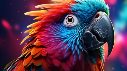 Beautiful and colored animals with glasses parrot
