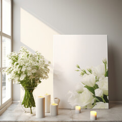 tela con fiori bianchi