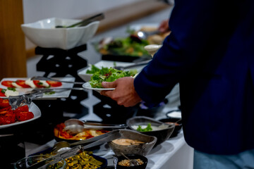 waiter serving food