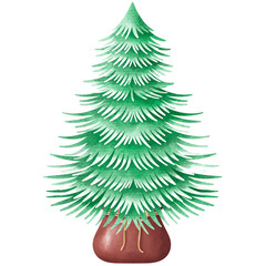 christmas tree isolated on white