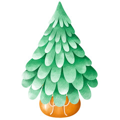 christmas tree isolated on white