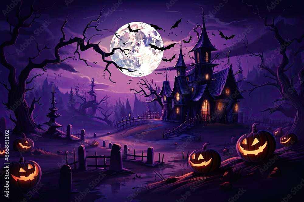 Poster a spooky halloween background themed 404 timeout error webpage design, with vector graphics featurin