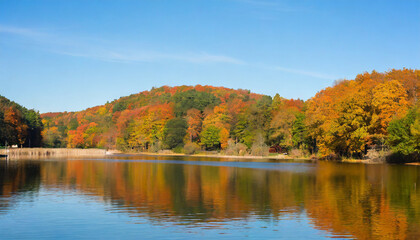 lake autumn foliage