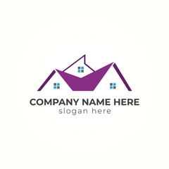 Home landing business real-estate logo design illustration creative vector for company or business