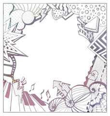 Watercolor Frame. Colorful Old Style. Alcohol Ink