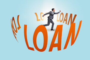 Debt and loan concept with businessman