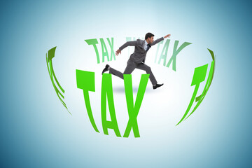 Businessman in the tax business concept