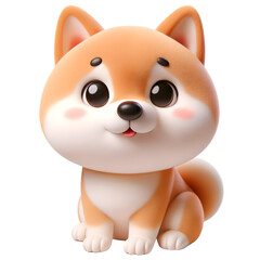 3D Animated Cute Shiba Inu with Curious Expression