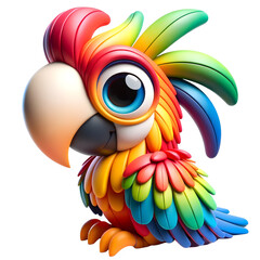 3D Animated Colorful Parrot