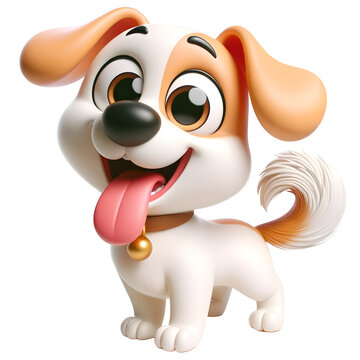 3D Animated Playful Dog Wagging Tail