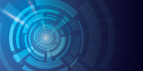 modern futuristic tech blue background with circles target