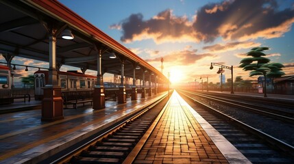 A train station platform, a journey in progress.cool wallpaper	