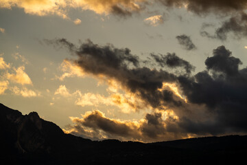 View of the mountains at the end of the day