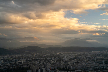 Obraz premium View of Grenoble from the heights of the Bastille. France