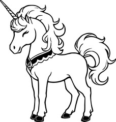 unicorn cartoon isolated on white