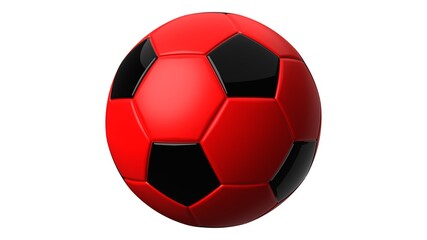 Fototapeta premium Red soccer ball on white background. 3d illustration. 
