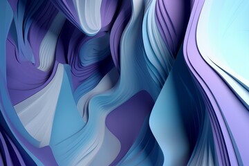 Abstract 3D backdrop in shades of blue and purple. Generative AI