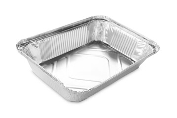 One aluminum foil container isolated on white