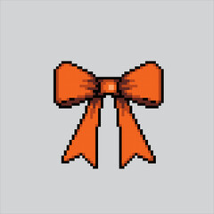 Pixel art illustration Ribbon. Pixelated Ribbon. Ribbon Party pixelated for the pixel art game and icon for website and video game. old school retro.