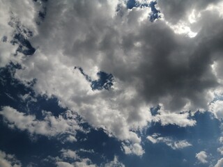 cloudy sky with light and shadows