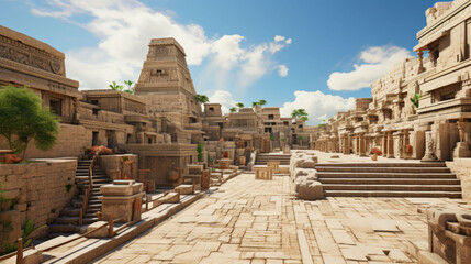 A historic ancient ruins complex - obrazy, fototapety, plakaty