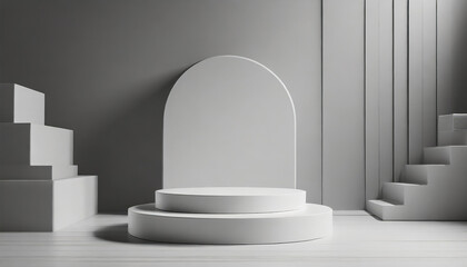 Fototapeta premium Abstract white product display podium for product presentation