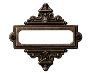 アンティークな質感のある真鍮のネームプレート